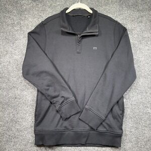 Travis Mathew Hideaway 1/4 Zip Pullover Sweater Men's Medium Black Golf Casual